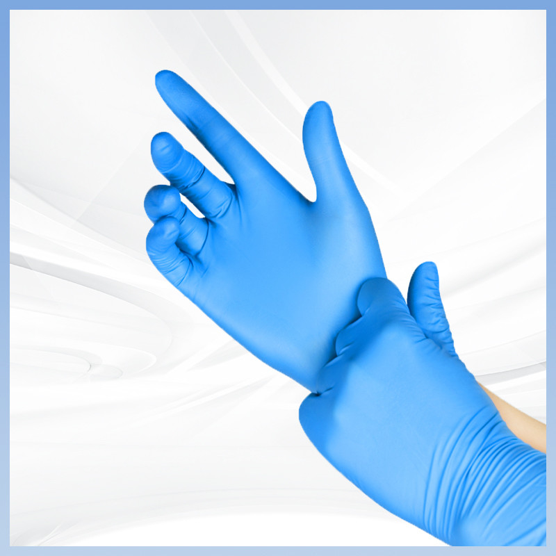Guantes sintéticos azules disponibles del nitrilo de 9 pulgadas resistentes a las sustancias químicas convenientes para las diversas ocasiones tales como Foo