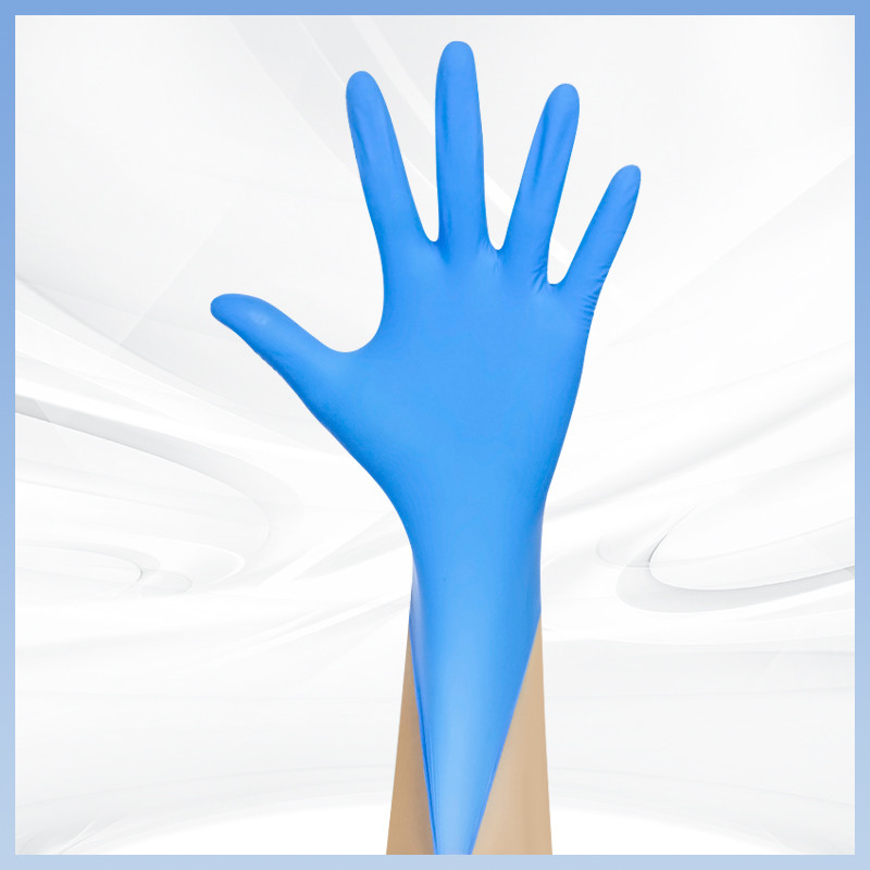 Guantes sintéticos azules disponibles del nitrilo de 9 pulgadas resistentes a las sustancias químicas convenientes para las diversas ocasiones tales como Foo