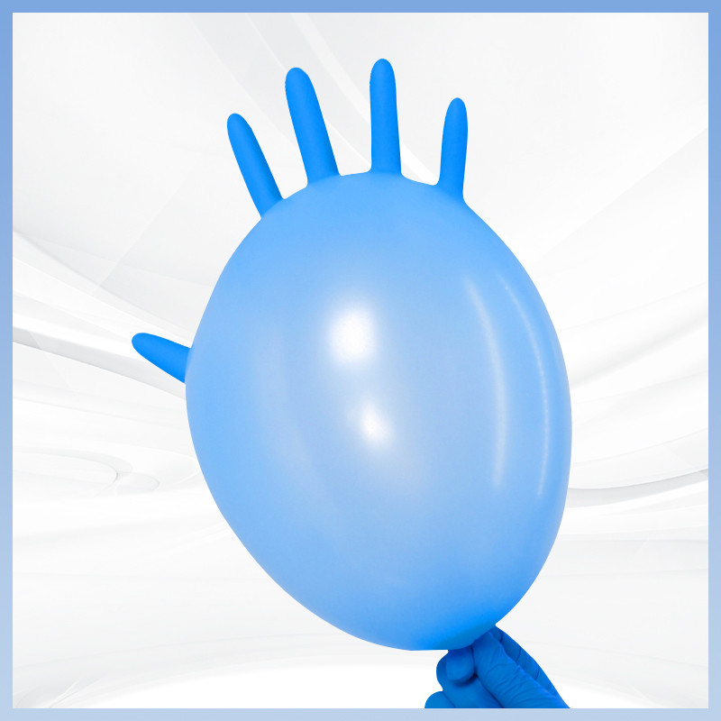 Guantes sintéticos azules disponibles del nitrilo de 9 pulgadas resistentes a las sustancias químicas convenientes para las diversas ocasiones tales como Foo