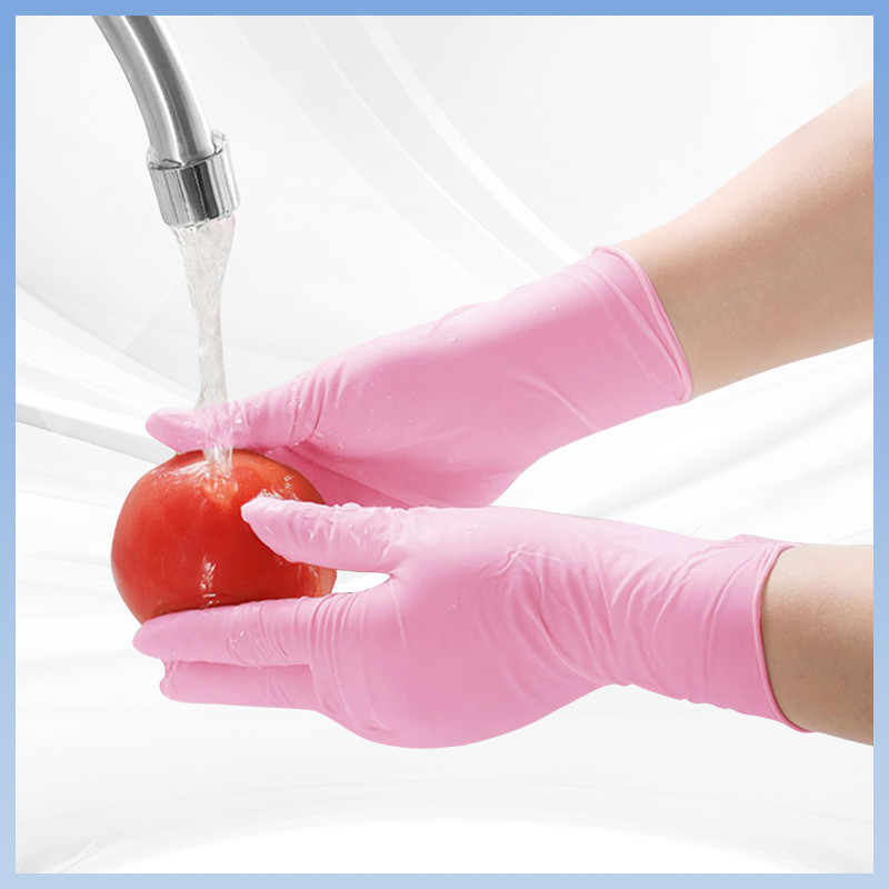 Protección del medio ambiente Guantes de PVC desechables para ropa cómoda y para automóviles Guantes de PVC rosados