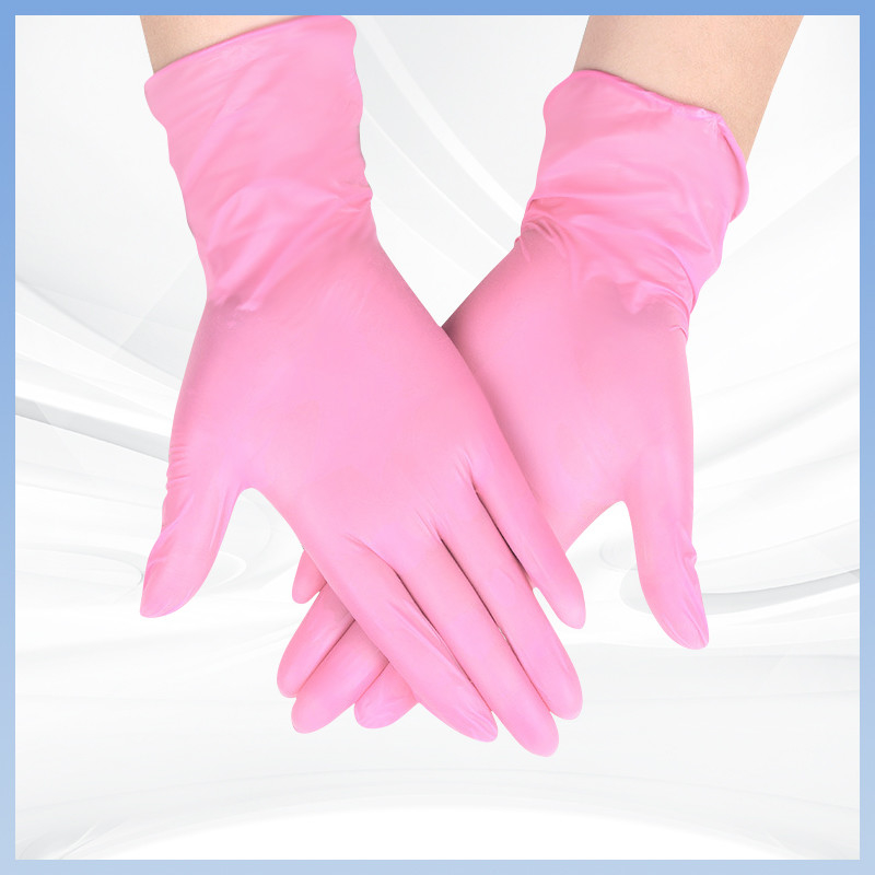 Guantes de PVC desechables duraderos para el cuidado seguro y efectivo de mascotas Color rosa