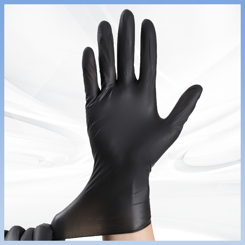 Anti-punción guantes desechables de PVC fácil manejo de animales color negro