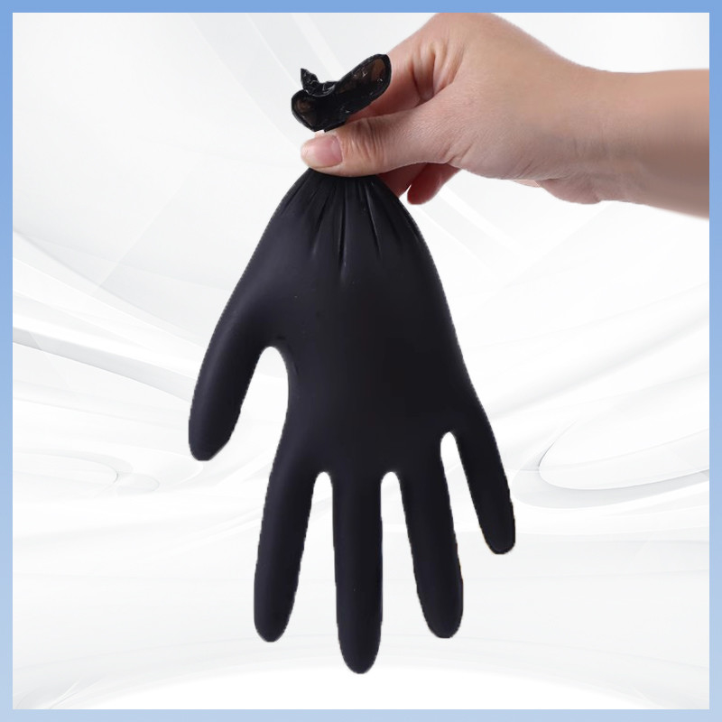 Anti-punción guantes desechables de PVC fácil manejo de animales color negro