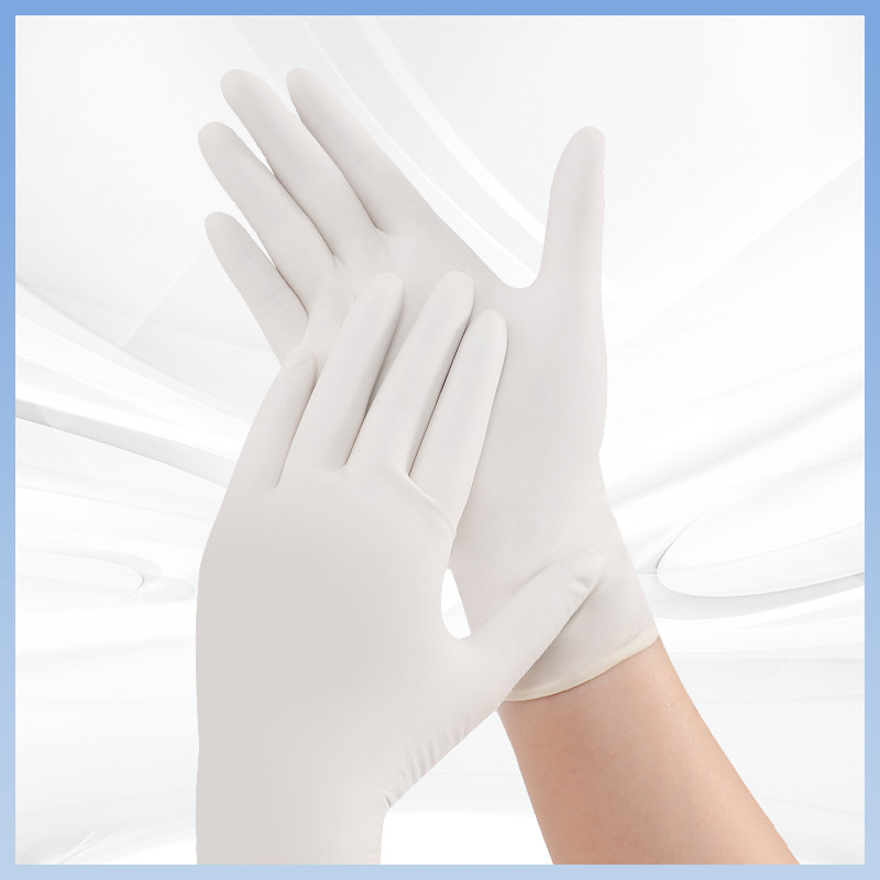 Logotipo personalizable Blanco esencial para cualquier lugar de trabajo Guantes de látex desechables para una protección óptima