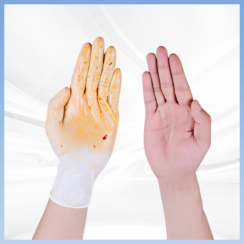 Guantes de látex blanco con agarre antideslizante Guantes de látex desechables para un manejo seguro