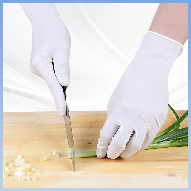 Guantes de látex blanco Protección higiénica Guantes de látex desechables para manejo y uso limpios