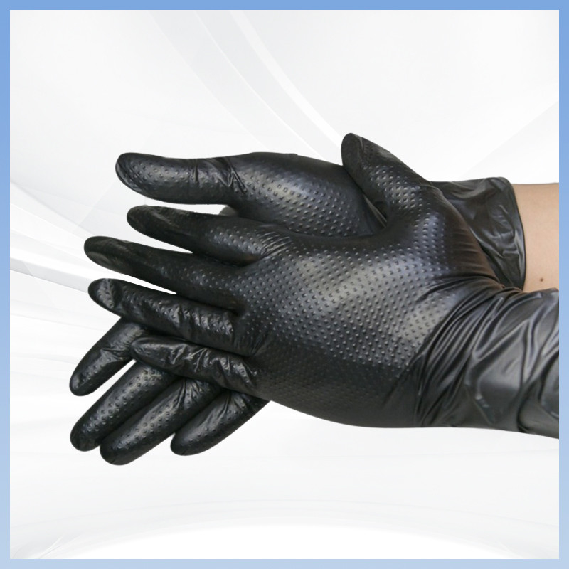 Guantes de seguridad Trabajo de construcción Guantes de nitrilo con textura de diamante Guantes de seguridad de caucho antideslizante Guantes de nitrilo desechables engrosados