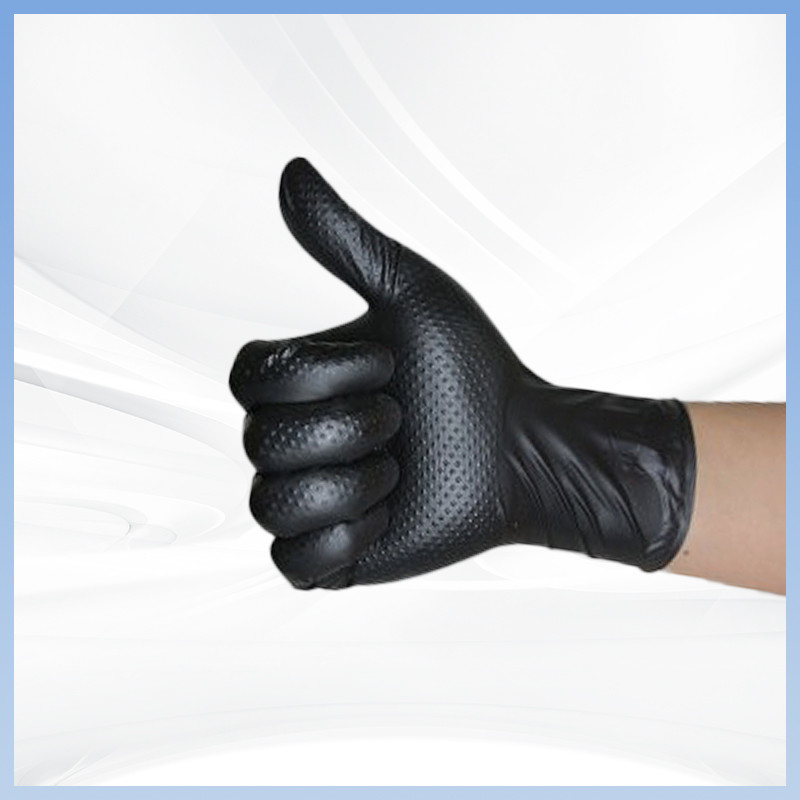 Diamante Negro Guantes Nitrílicos Desechables Sin Polvo Espeso Negro Trabajo de Protección Diaria Disponible Nitrílico Glo
