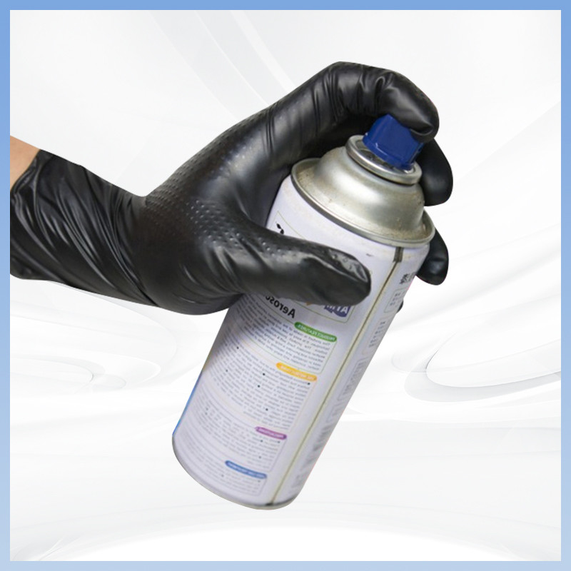 Diamante Negro Guantes Nitrílicos Desechables Sin Polvo Espeso Negro Trabajo de Protección Diaria Disponible Nitrílico Glo